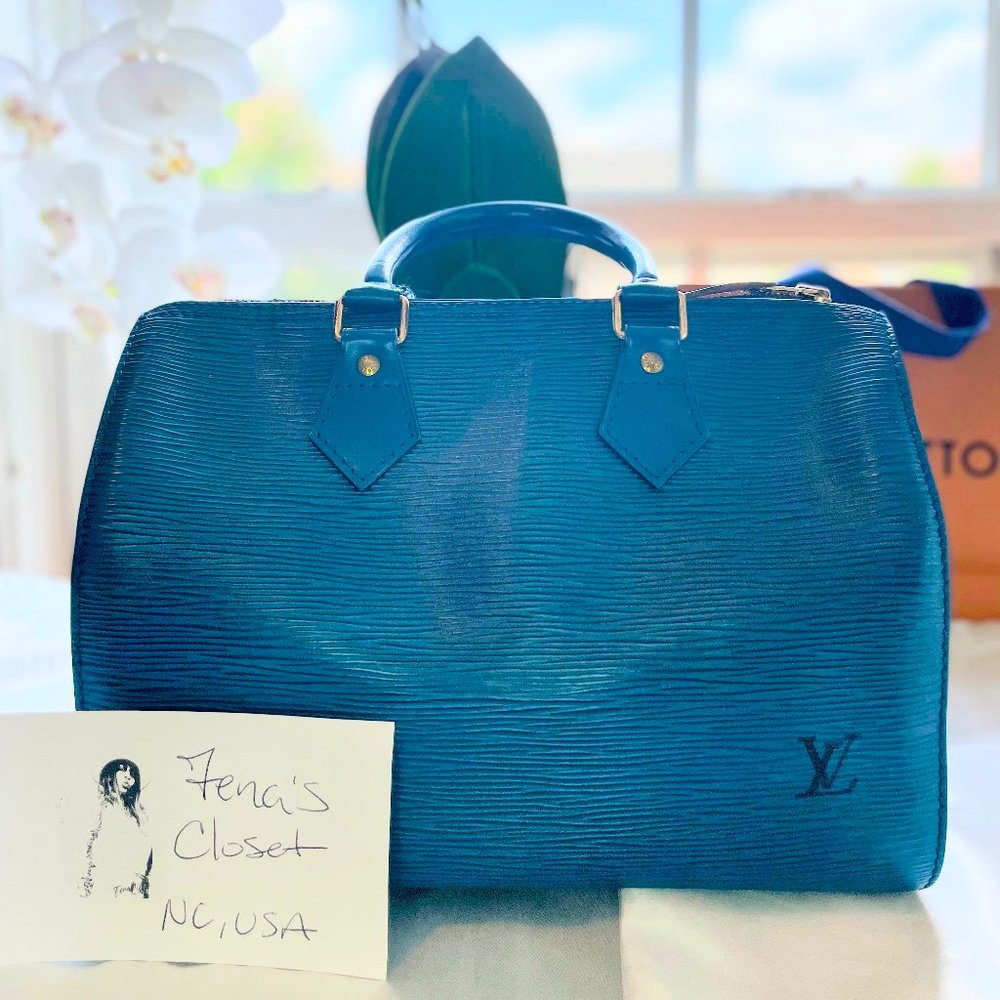 SOLD 💵Louis Vuitton Blue Epi Speedy - Picture 1 of 14